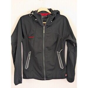 Mammut Windstopper Black Jacket Hooded  Women Sz Medium Outdoor Gorpcore